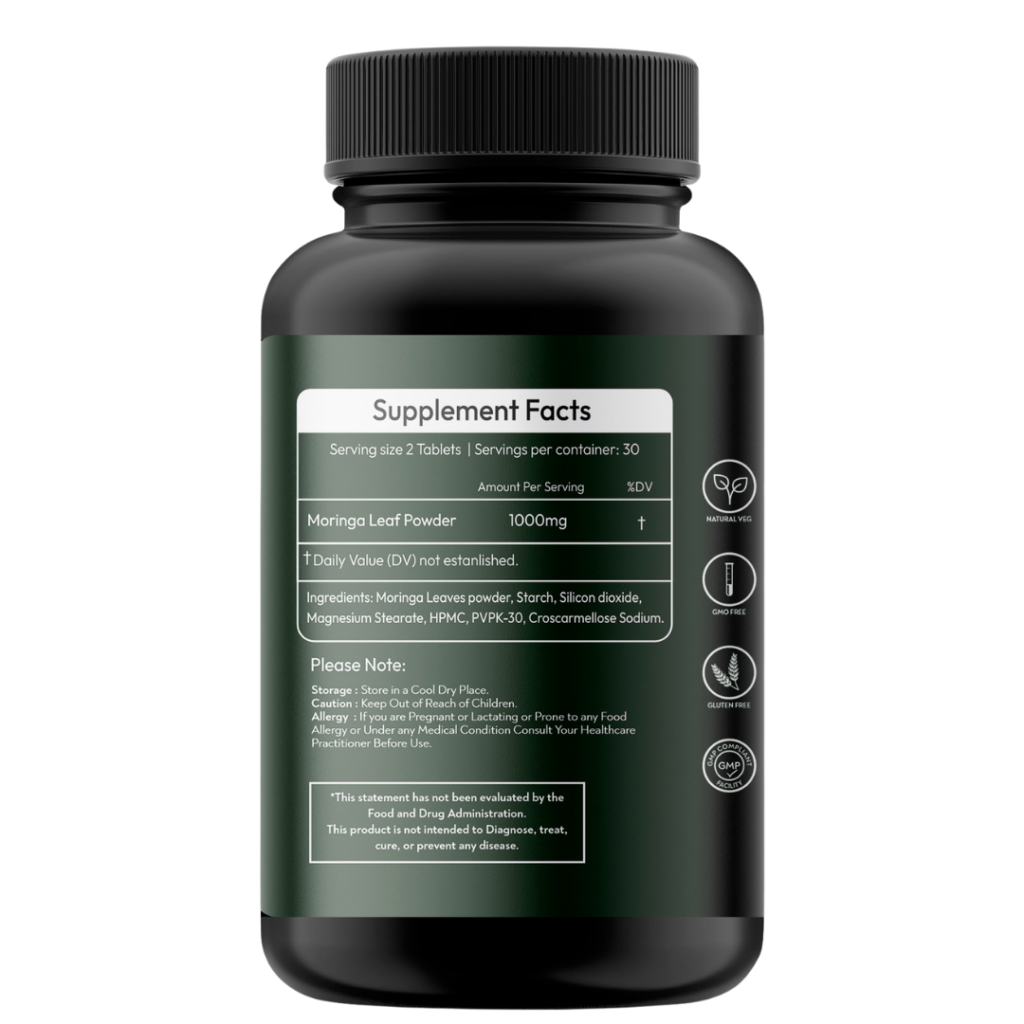 Supplement facts label for Rushi Herbs Skin Glow