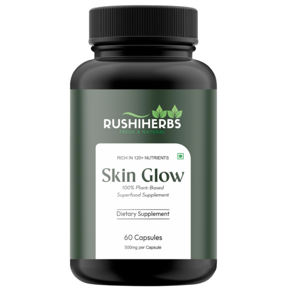 Rushi Herbs Skin Glow Moringa Leaf Capsules - 1000mg - 60 Vegan Capsules