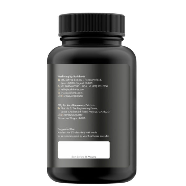 Rushi Herbs Activated Coconut Charcoal 1000mg - 60 Vegan Capsules