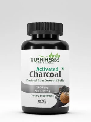 Rushi Herbs , Activated Charcoal , Derived from coconut shells , 1000 mg
