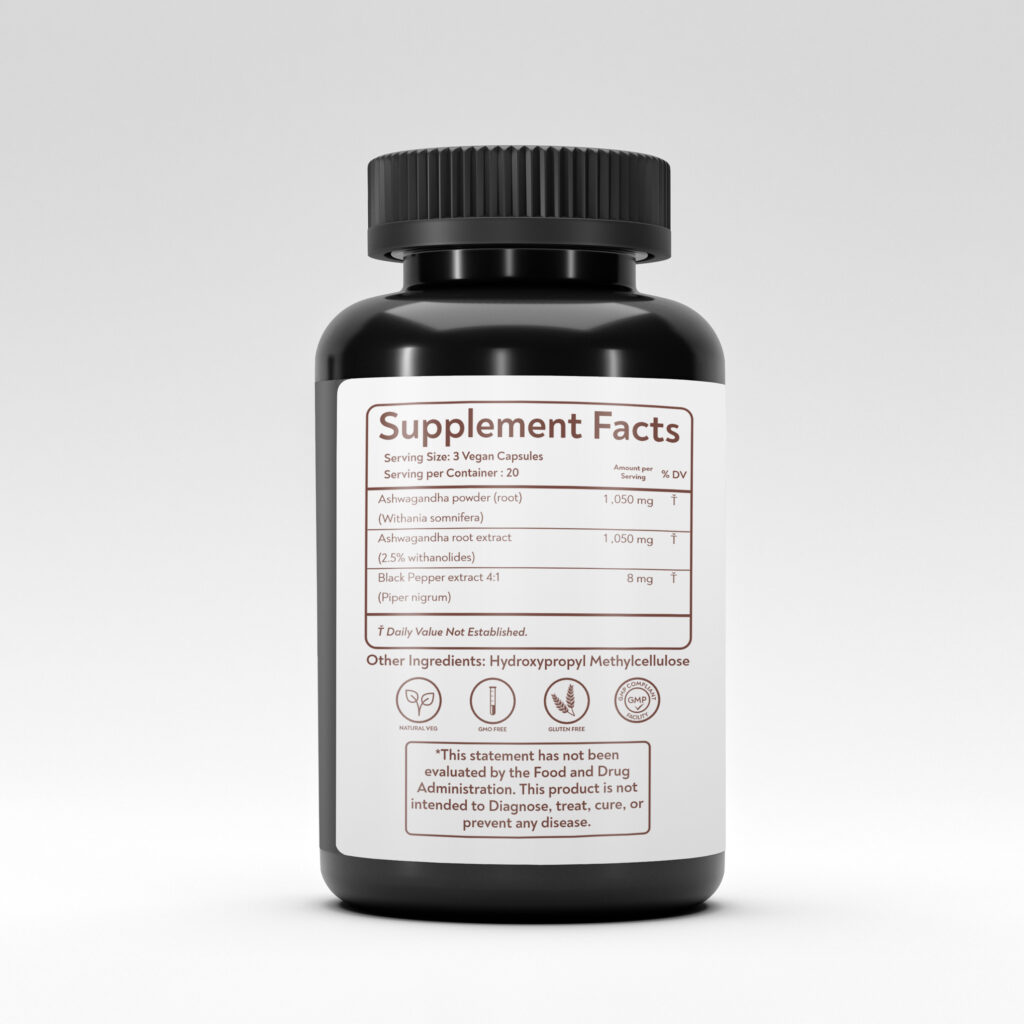 Supplement facts label for Rushi Herbs StaminaX