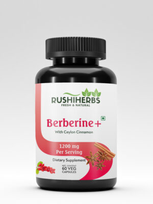 Rushi Herbs , Berberine+ , With Ceylon Cinnamoon , 1200 mg