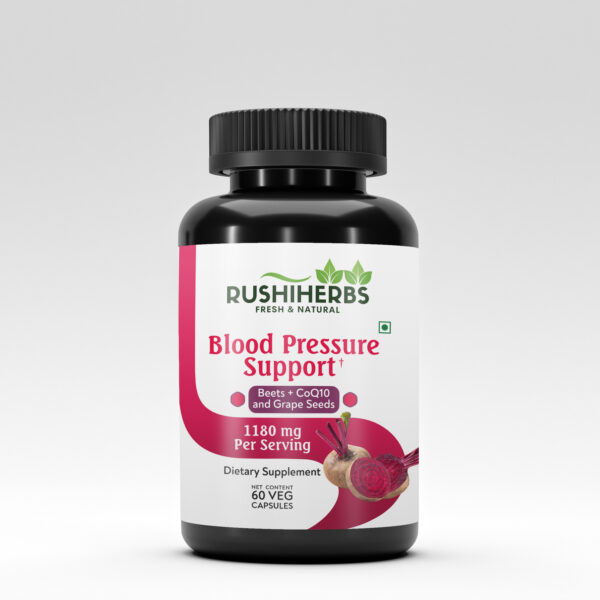 Rushi Herbs , Blood Pressure Support + , Beets + CoQ10 and Grape Seeds , 1180 mg