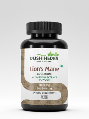 Rushi Herbas , Lion’s Mane , Congnition+ MUSHROOM EXTRACT POWDER , 1000 MG