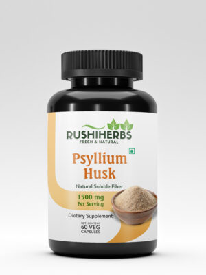 Rushi Herbs Psyllium Husk Capsules - 2250 mg | 60 Vegan