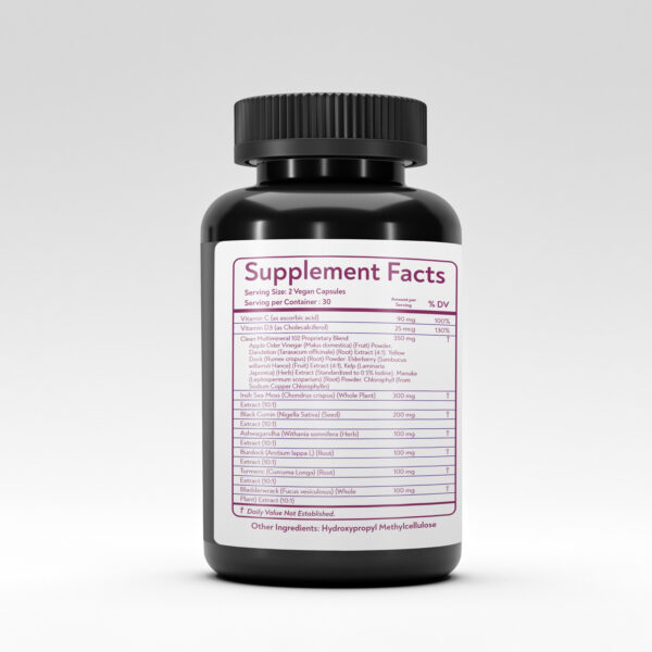 Rushi Herbs Sea Moss, Black Seed Oil Capsule, Ashwagandha & Burdock Root  | 60 Vegan Capsules