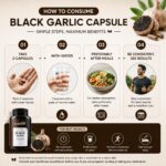 Rushi Herbs Fermented Black Garlic Capsules - 1000mg - 60 Vegan Capsules