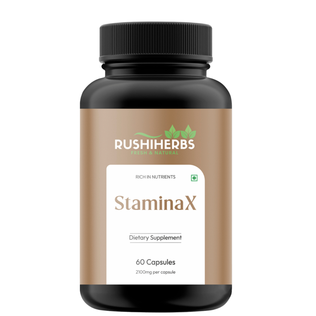 Rushi Herbs StaminaX Ashwagandha 2100mg with Black Pepper - 60 Capsules