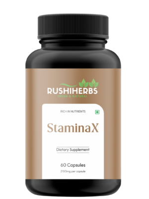 Rushi Herbs StaminaX Ashwagandha 2100mg with Black Pepper - 60 Capsules