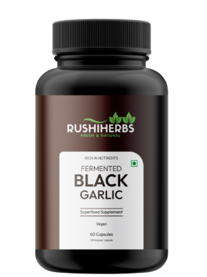 Rushi Herbs Fermented Black Garlic Capsules - 1000mg - 60 Vegan Capsules