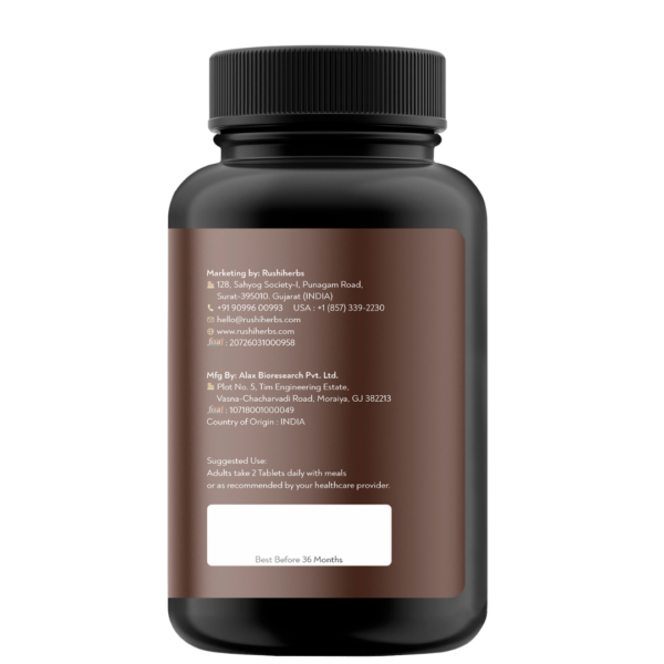 Rushi Herbs Fermented Black Garlic Capsules - 1000mg - 60 Vegan Capsules
