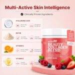 Rushi Herbs Beauty Collagen Blend - Japanese Marine Collagen with Glutathione & Hyaluronic Acid - Mixed Berry 200g