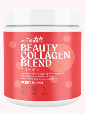 Rushi Herbs Beauty Collagen Blend - Japanese Marine Collagen with Glutathione & Hyaluronic Acid - Mixed Berry 200g