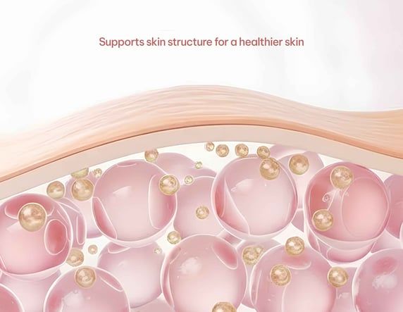 Illustration of collagen in skin layers